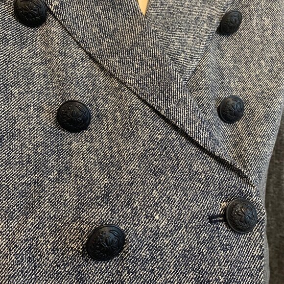 Cutaway Double Breasted Piquet Blazer - Picture 11 of 16